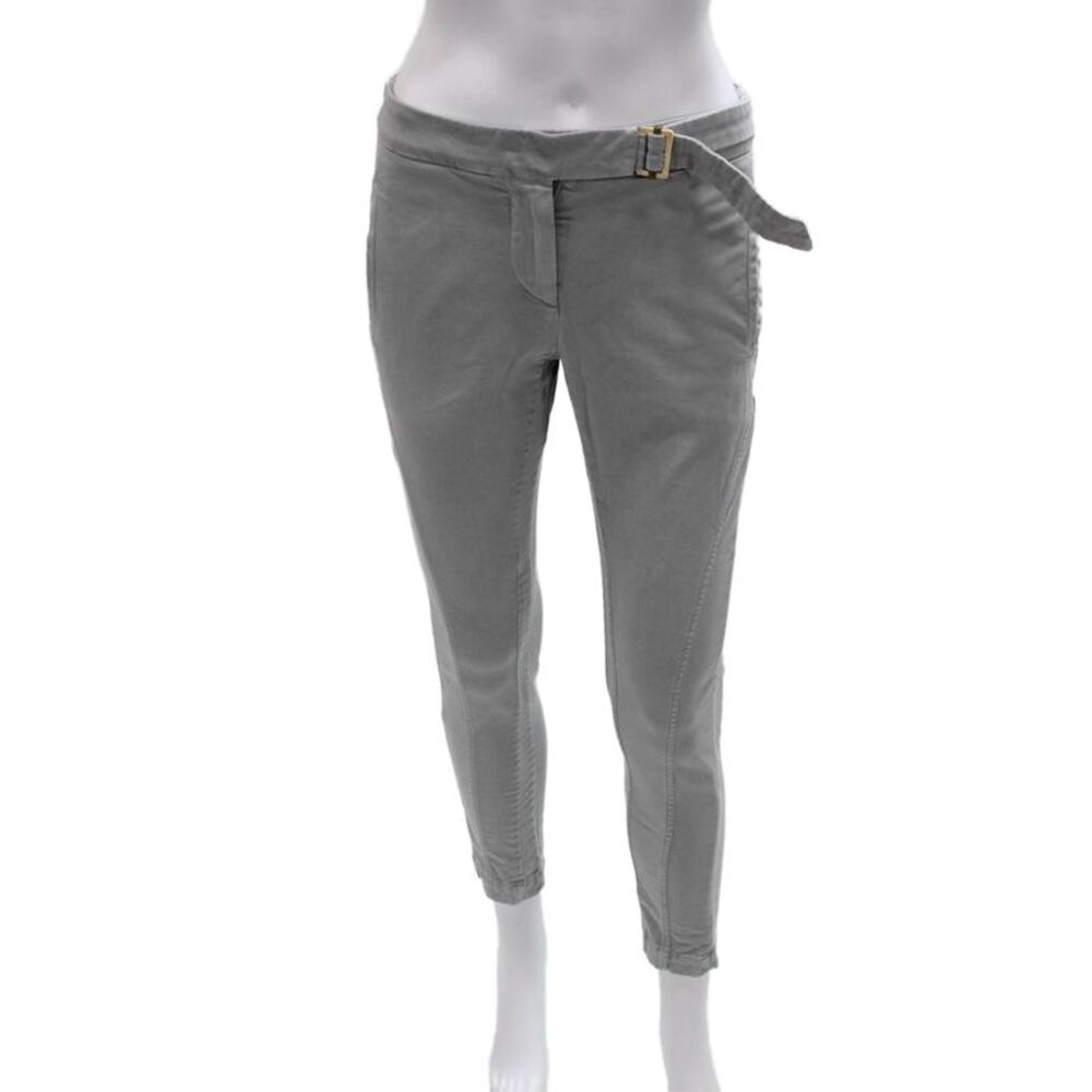 Brunello Cucinelli Womens Ankle Pants Gray Cotton Zip Size 2
